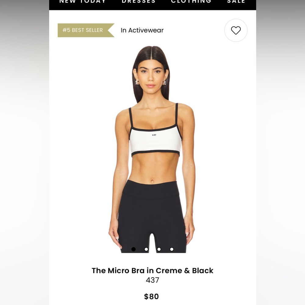 Chic Black and Cream Sports Bra